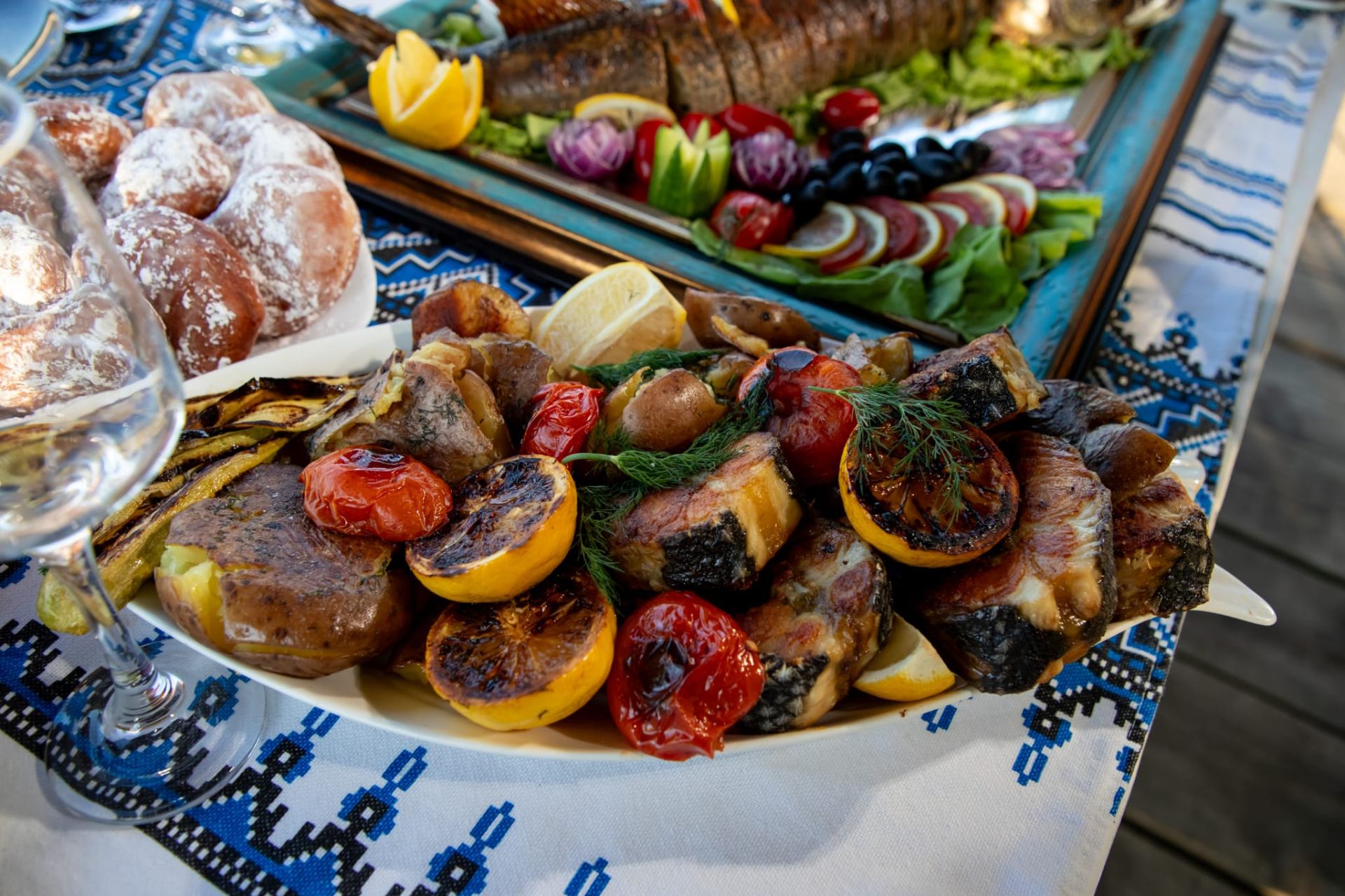 Fish with roasted vegetables